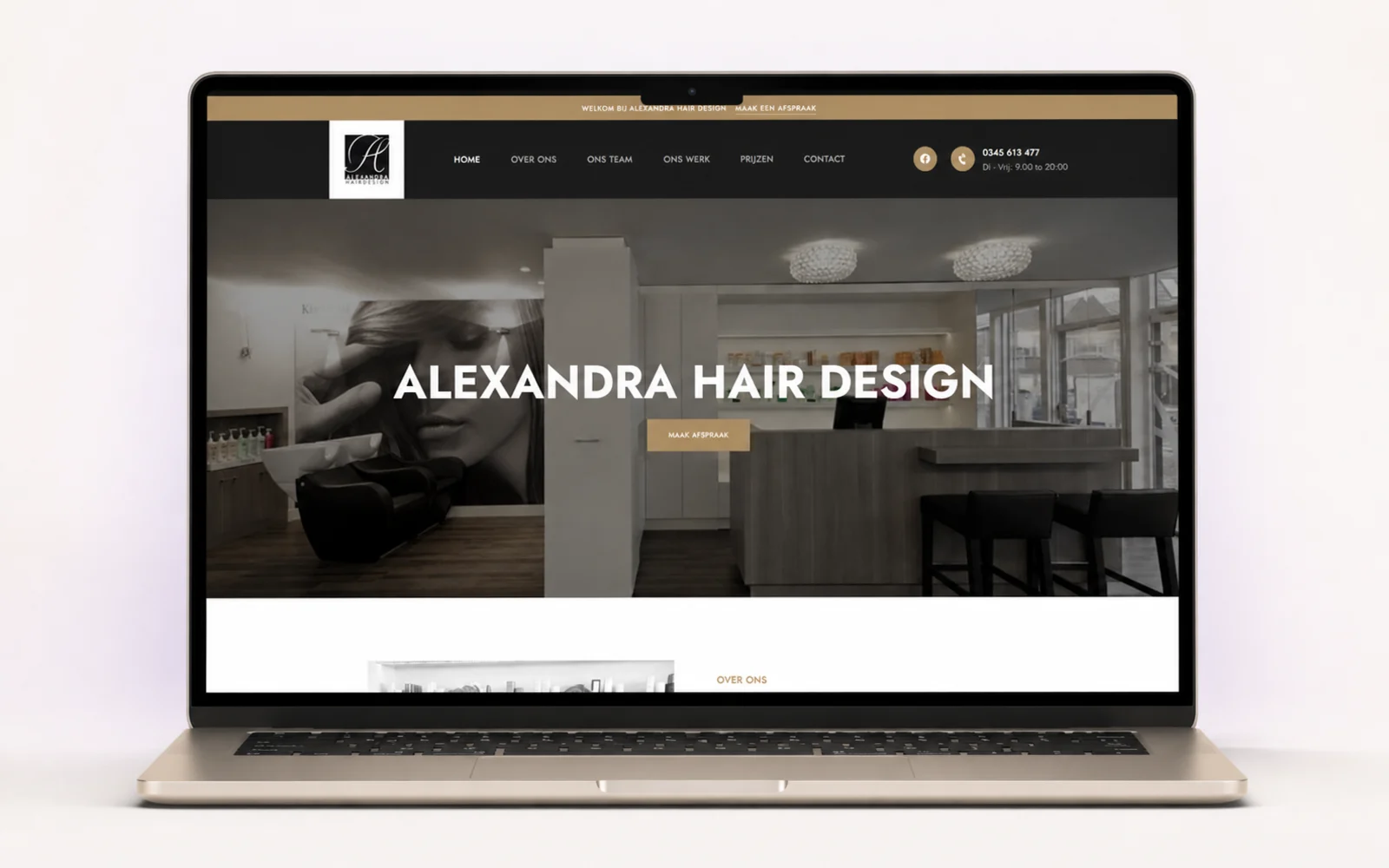 Alexandra Hair Design app en dashboard