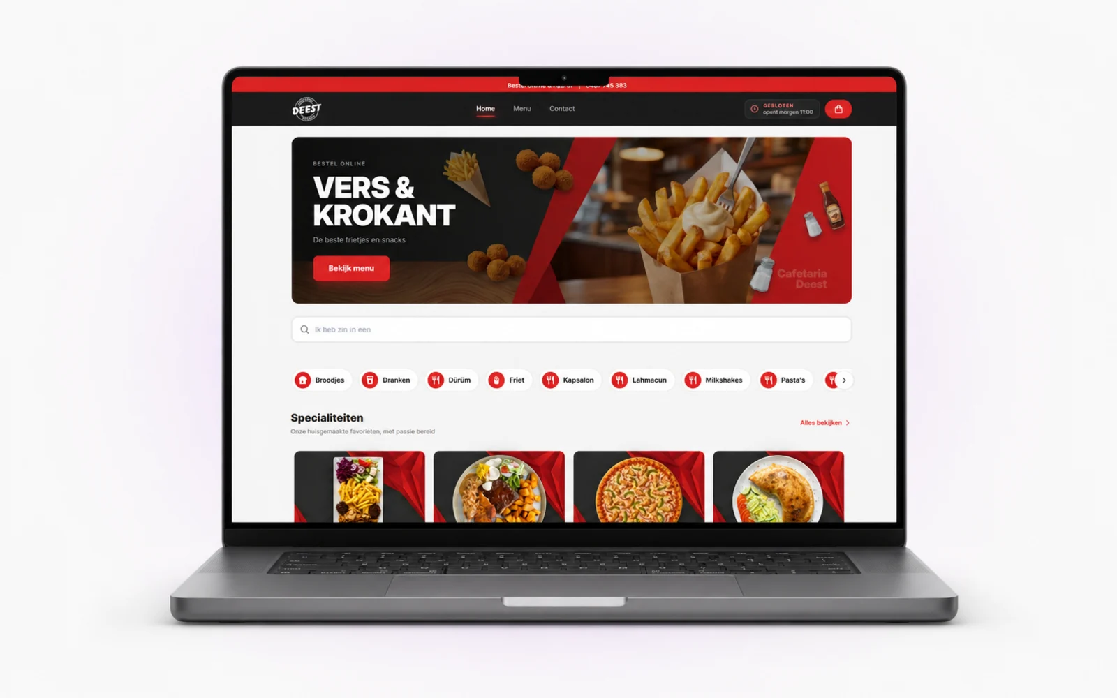 Cafetaria Deest app en dashboard