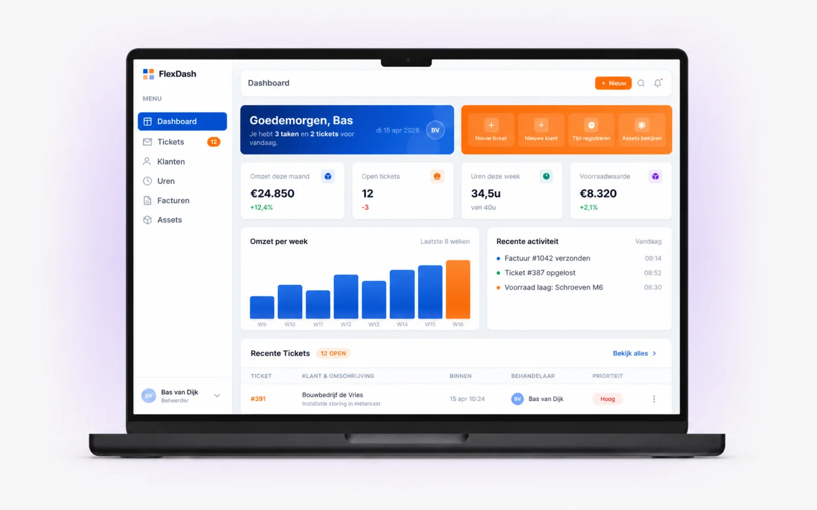 FlexDash Modulair Systeem app en dashboard
