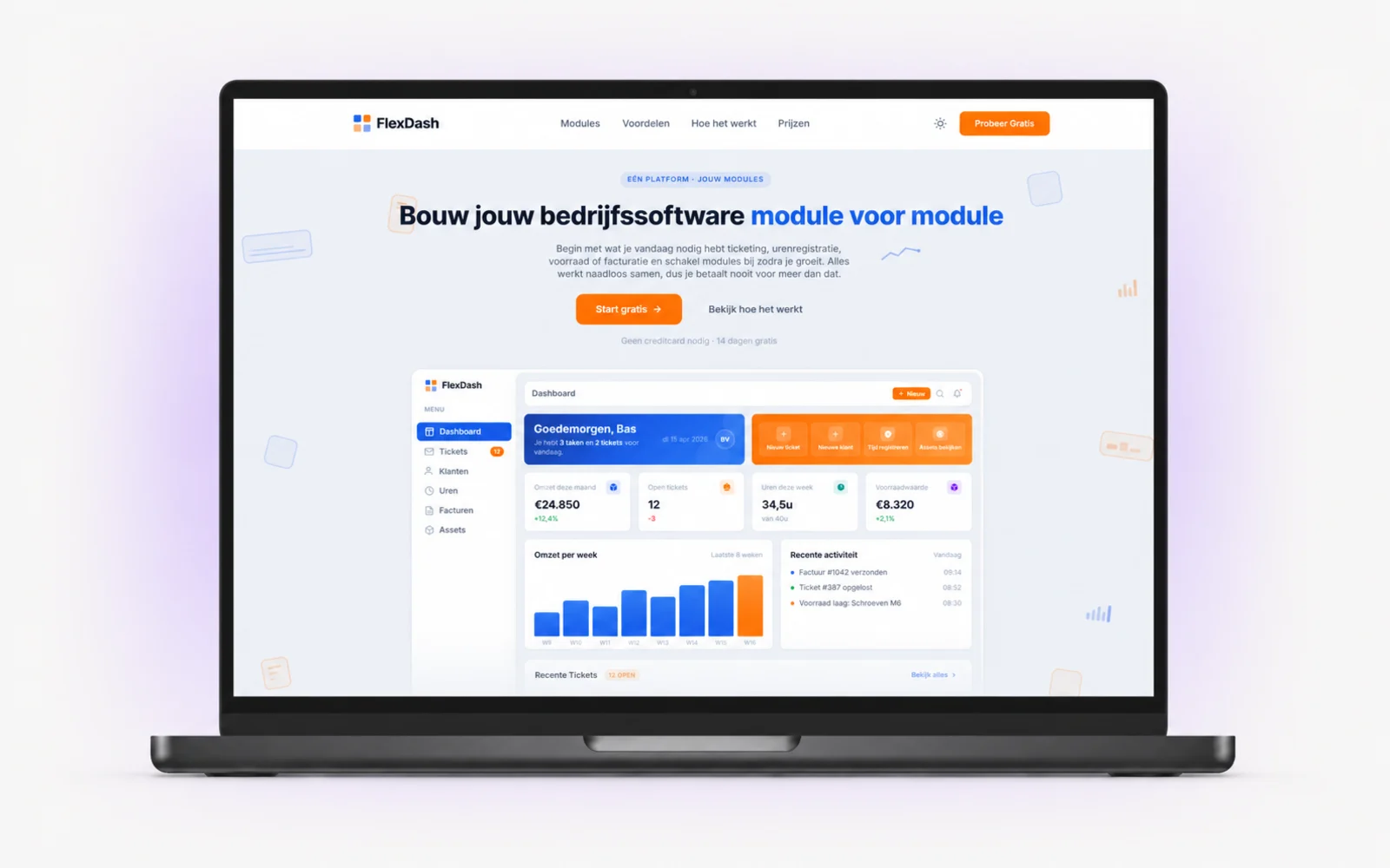 FlexDash app en dashboard