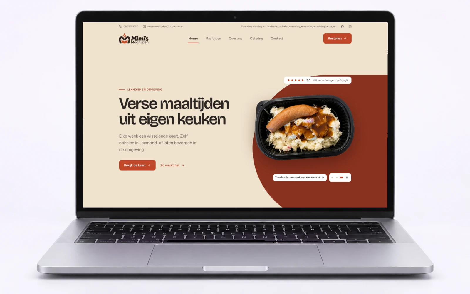 Mimi's Maaltijden app en dashboard